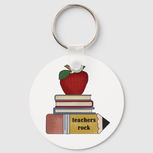 Apple、Books、Pencil先生ロック キーホルダー (正面)