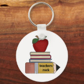 Apple、Books、Pencil先生ロック キーホルダー (正面)