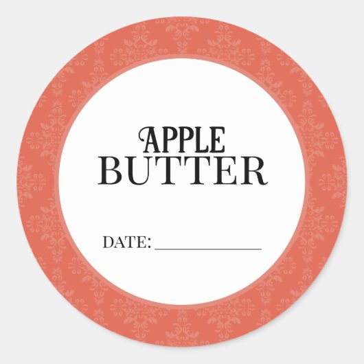 Apple Butter Canning Lid Labels ラウンドシール (正面)