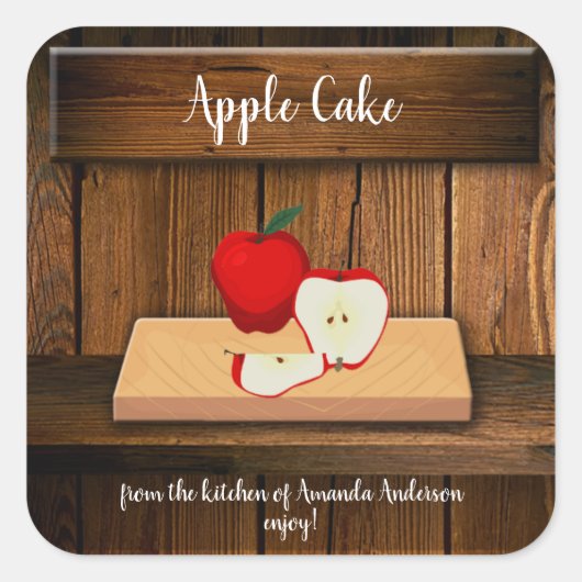 Apple Cake 3" Sq製品ラベル スクエアシール (正面)