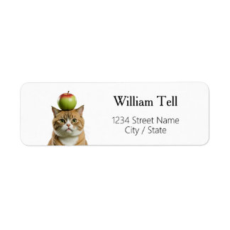 Apple cat Return Address Labels ラベル