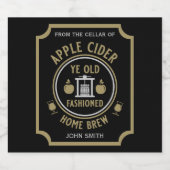 Apple Cider素朴のパーソナライズされたボトル スパークリングワインラベル (シングルラベル)