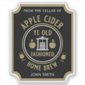 Apple Cider素朴ドリンクパーソナライズされた シール (正面)