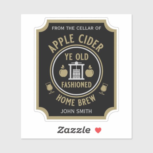 Apple Cider素朴ドリンクパーソナライズされた シール (シート)