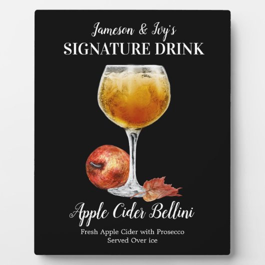 Apple Cider Bellini ・ PERSONALIZE this Drink フォトプラーク (正面)