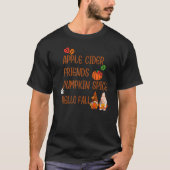 Apple Cider Friends Pumpkin Spice Hello Fall Autum Tシャツ (正面)
