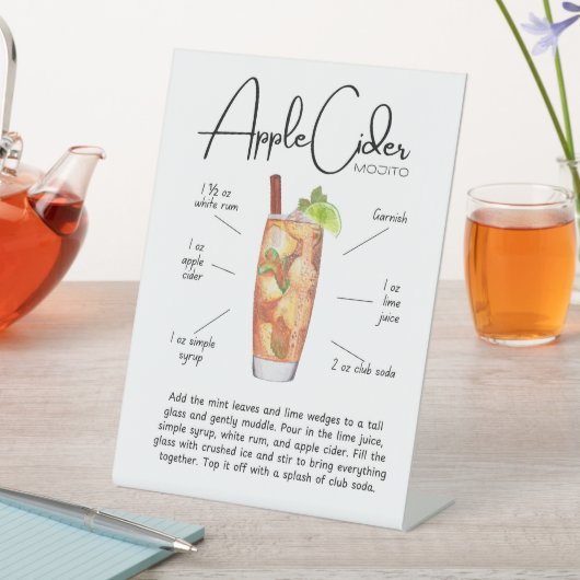 Apple Cider Mojito Cocktail Pedestal Sign 台座サイン (インサイチュ)