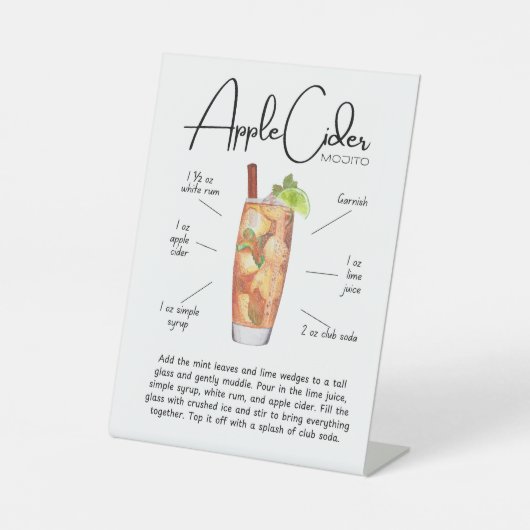 Apple Cider Mojito Cocktail Pedestal Sign 台座サイン (正面)