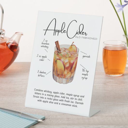 Apple Cider Old-Fashioned Cocktail Pedestal Sign 台座サイン (インサイチュ)
