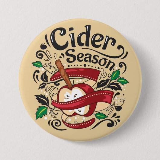 Apple Cider Season,グラフィックイラストレーション 缶バッジ (正面)