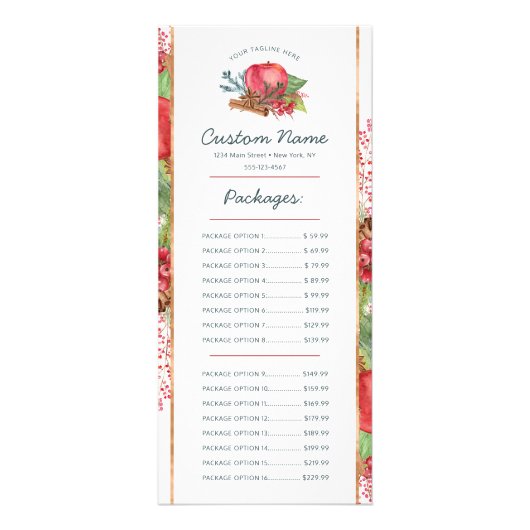 Apple Cinnamon秋または冬カスタムの価格一覧 ラックカード (正面)