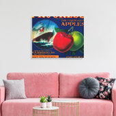 Apple Crate LabelWatsonville(カリフォルニア州) キャンバスプリント (インサイチュ (リビング))