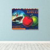Apple Crate LabelWatsonville(カリフォルニア州) キャンバスプリント (インサイチュ (ウッドフロア))