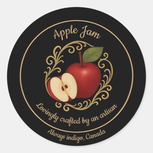 Apple Ember – Artisan Jam Label ラウンドシール (正面)