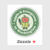 Apple & Evergreen_ ワシントン自然派  シール (シート)