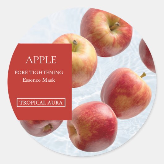 Apple Facial Mask Label ラウンドシール (正面)