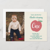 Apple First誕生日フォト招待状 招待状 (正面/裏面)