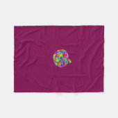 Apple Floral フリースブランケット (正面(横))