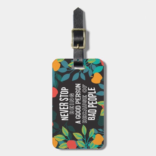 Apple Floral Patternと彼らは私はVer IIを変更すると言った ラゲッジタグ (正面縦)