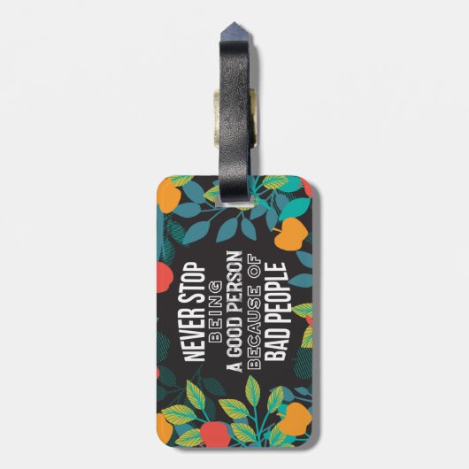 Apple Floral Patternと彼らは私はVer IIを変更すると言った ラゲッジタグ (裏面縦)