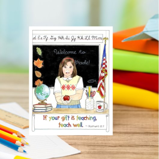 Apple for the先生はがき感動的 ポストカード