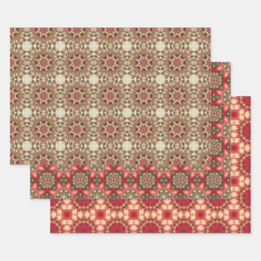 Apple Fruitヴィンテージ鮮やか抽象芸術パターンセット1 ラッピングペーパーシート (セット)