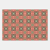 Apple Fruitヴィンテージ鮮やか抽象芸術パターンセット4 ラッピングペーパーシート (正面)