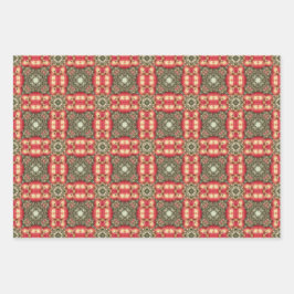 Apple Fruitヴィンテージ鮮やか抽象芸術パターンセット4 ラッピングペーパーシート