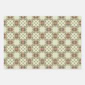 Apple Fruitヴィンテージ鮮やか抽象芸術パターンセット6 ラッピングペーパーシート (正面)