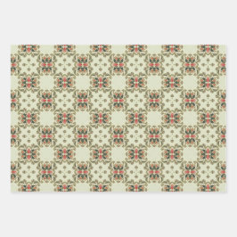 Apple Fruitヴィンテージ鮮やか抽象芸術パターンセット6 ラッピングペーパーシート