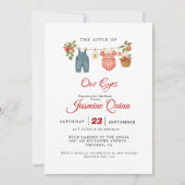 Apple Fruit Fall baby shower  Baby sprinkle 招待状 (正面)