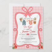 Apple Fruit Fall baby shower Baby sprinkle 招待状 (正面)