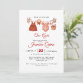 Apple Fruit Fall baby shower  Baby sprinkle 招待状 (スタンド正面)