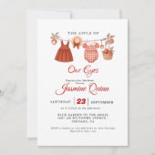 Apple Fruit Fall baby shower  Baby sprinkle 招待状 (正面)