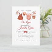 Apple Fruit Fall baby shower  Baby sprinkle 招待状 (スタンド正面)