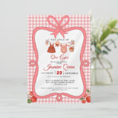 Apple Fruit Fall baby shower  Baby sprinkle 招待状 (スタンド正面)