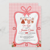 Apple Fruit Fall baby shower  Baby sprinkle 招待状 (正面/裏面)