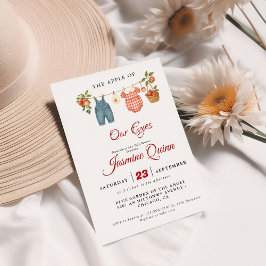 Apple Fruit Fall baby shower  Baby sprinkle 招待状