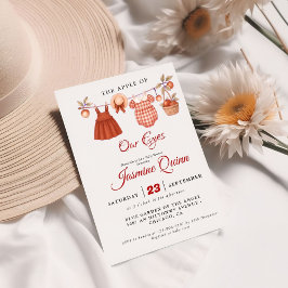 Apple Fruit Fall baby shower  Baby sprinkle 招待状