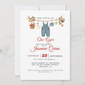 Apple Fruit Fall baby shower  Baby sprinkle 招待状 (正面)