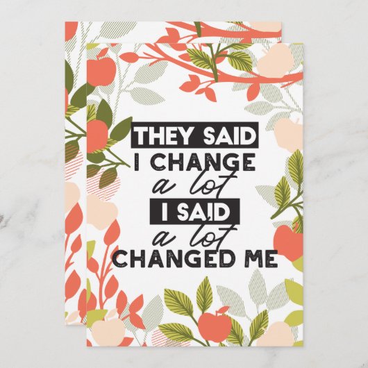 Apple Fruit Tree Patternで引用文を変更する シーズンカード (正面/裏面)