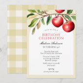 Apple Fruits Birthday Invitation 招待状 (正面/裏面)