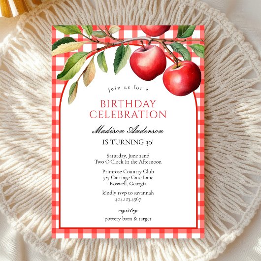 Apple Fruits Birthday Invitation 招待状