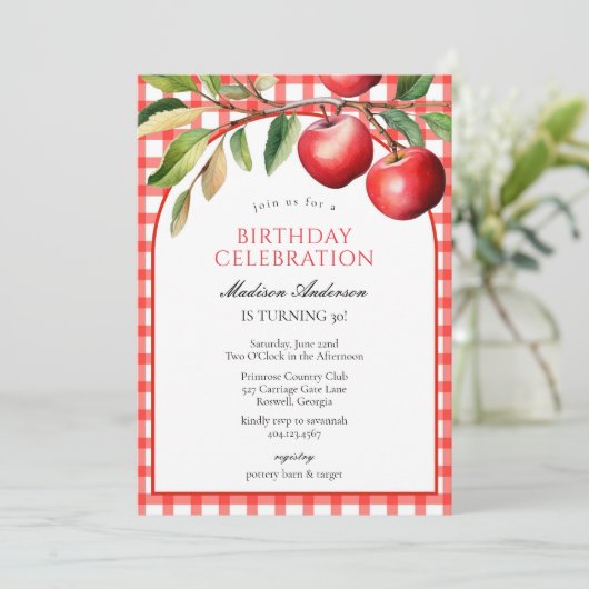 Apple Fruits Birthday Invitation 招待状 (スタンド正面)