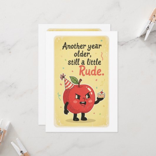 apple funny birthday cards カード (正面/裏面インサイチュ)
