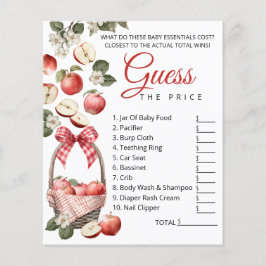 Apple & Gingham赤ちゃんシャワー価格ゲームを推測 チラシ