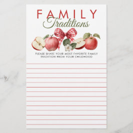 Apple & Gingham Baby Shower家族の伝統カード