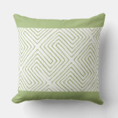 Apple GreenとWhite African Mud Clothのパターン クッション (正面)