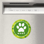 Apple Green迷彩柄、Paw Print マグネット (インサイチュ (食洗機))