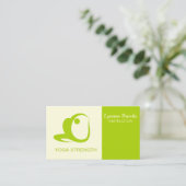 Apple Green Beige Yoga Strength Business Card 名刺 (スタンド正面)